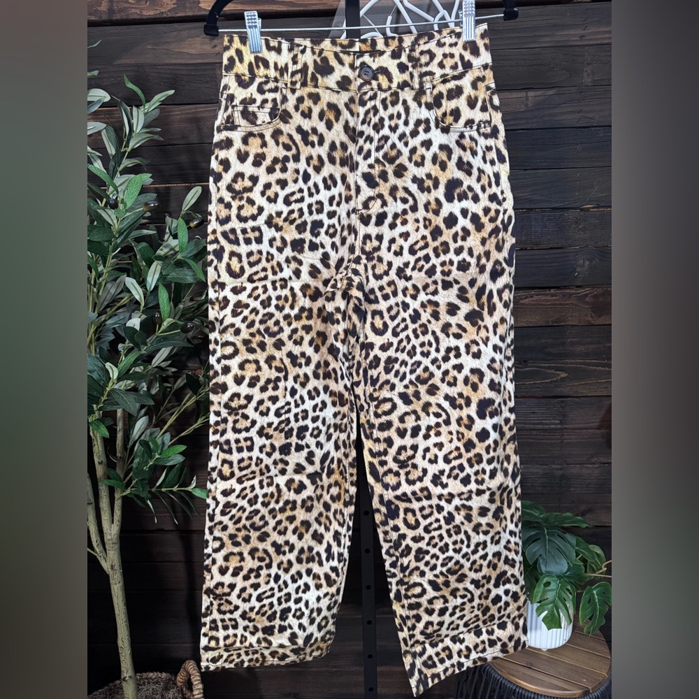 Zara Brown and Black Leopard-Print Pants